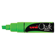 Uni Wet Erase Liquid Chalk Marker 8.0mm Chisel Tip Fluoro Green PWE8K